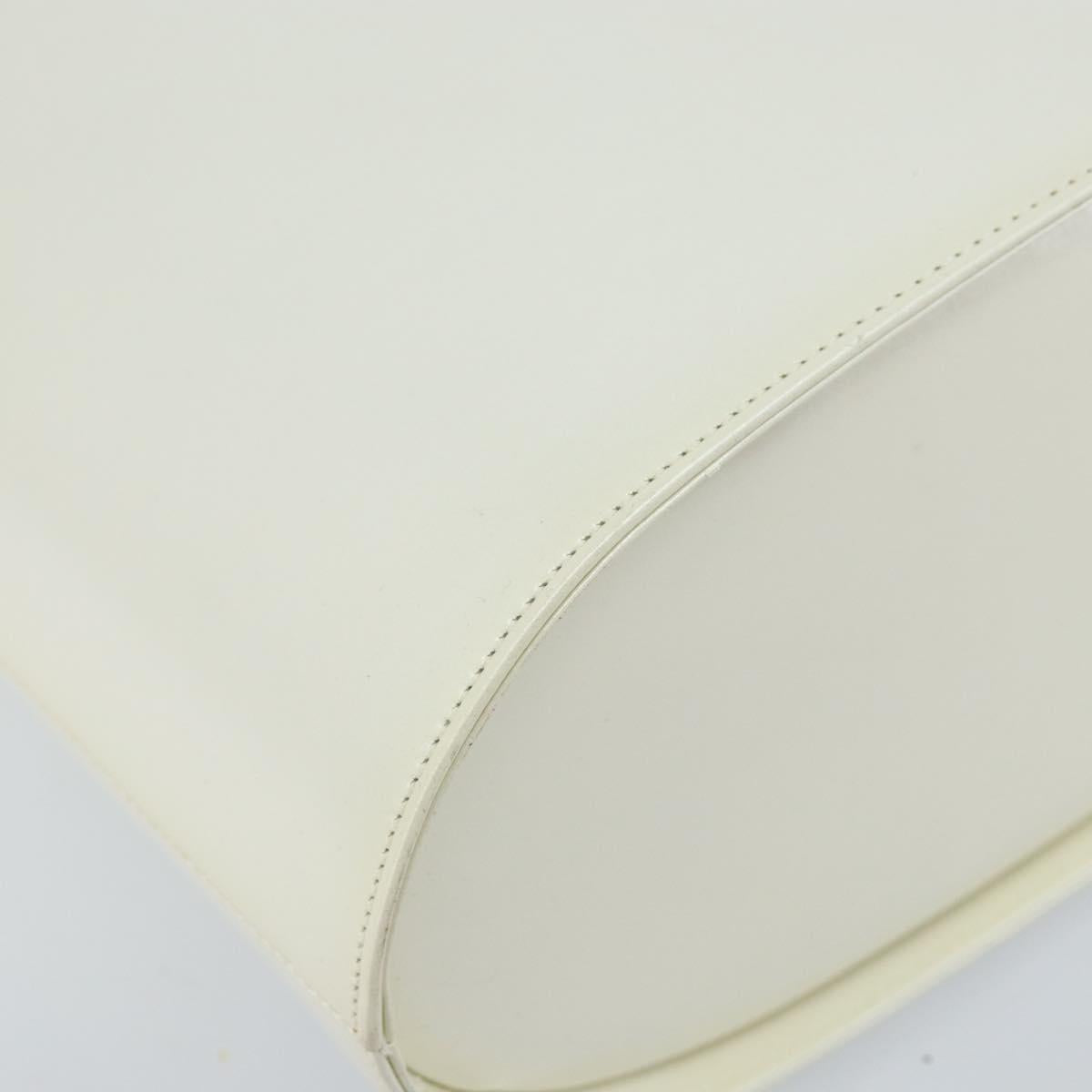 Salvatore Ferragamo Vala Shoulder Bag Leather White Silver Auth BA10620