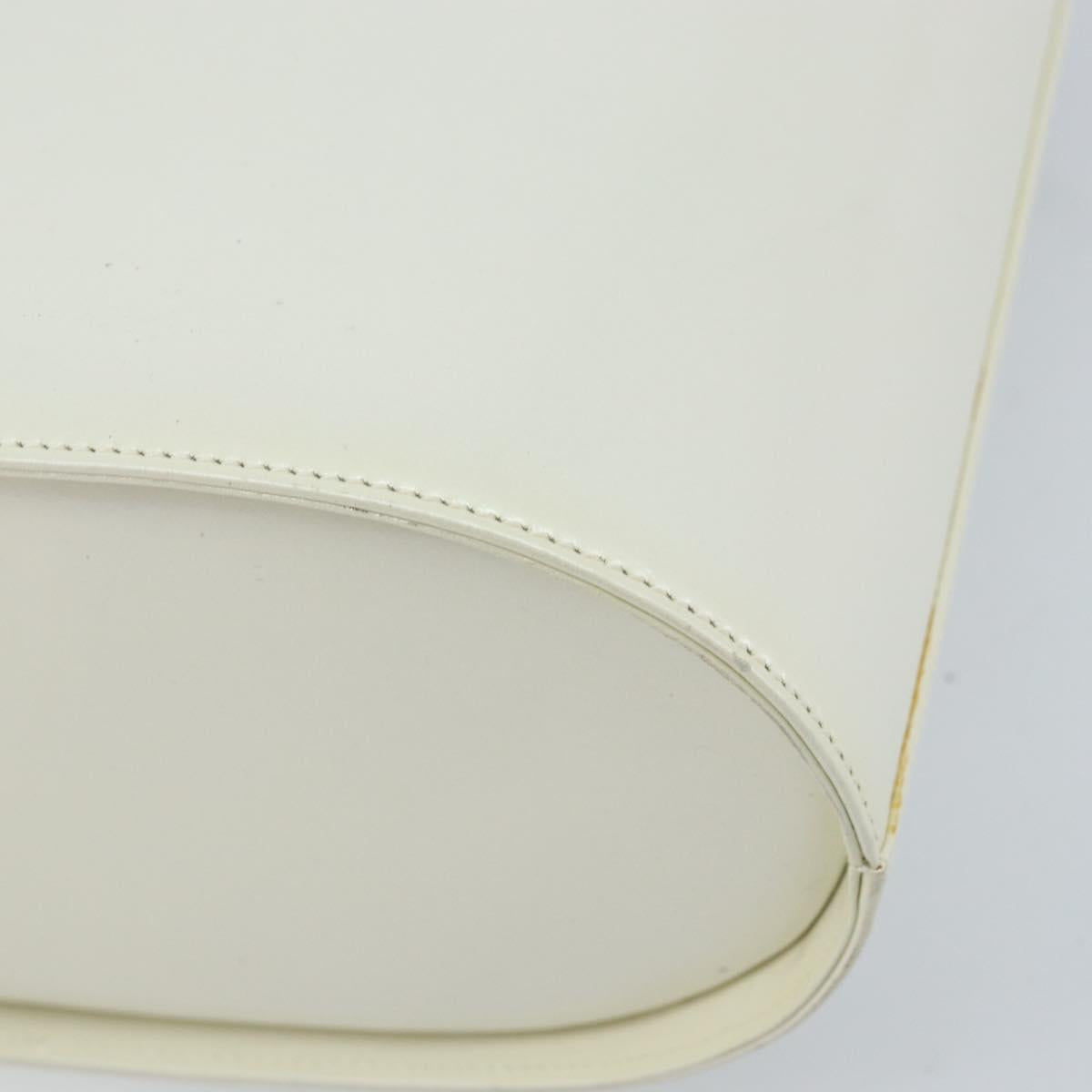 Salvatore Ferragamo Vala Shoulder Bag Leather White Silver Auth BA10620