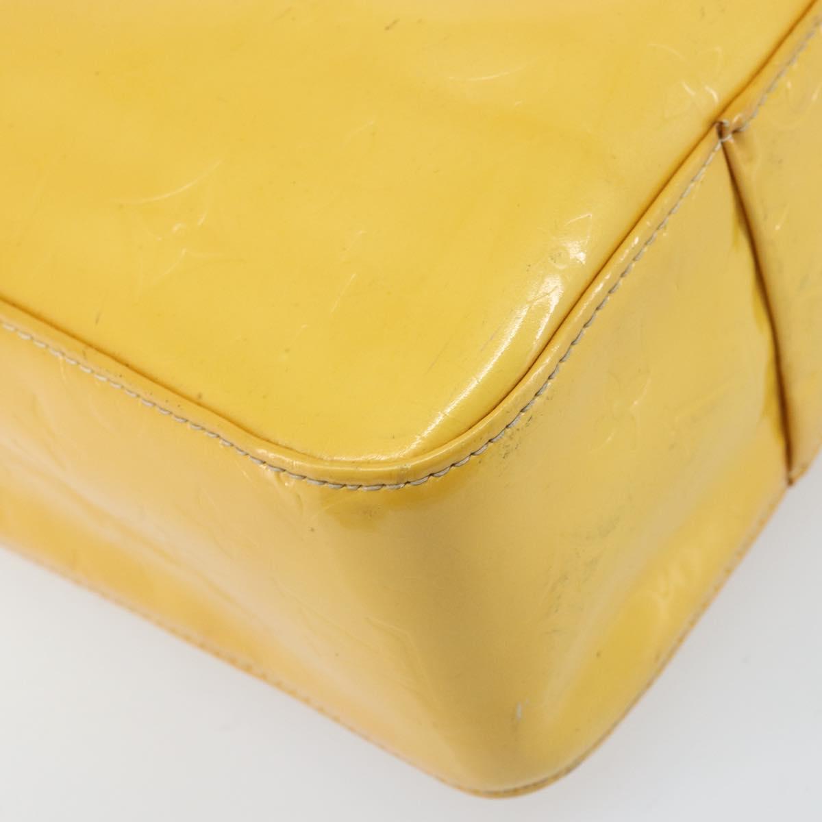 LOUIS VUITTON Monogram Vernis Columbus Tote Bag Lime Yellow M91047 Auth BA10623