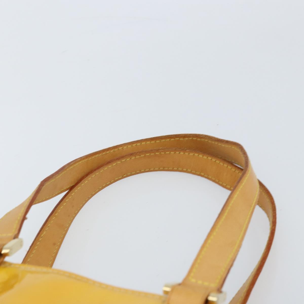 LOUIS VUITTON Monogram Vernis Columbus Tote Bag Lime Yellow M91047 Auth BA10623