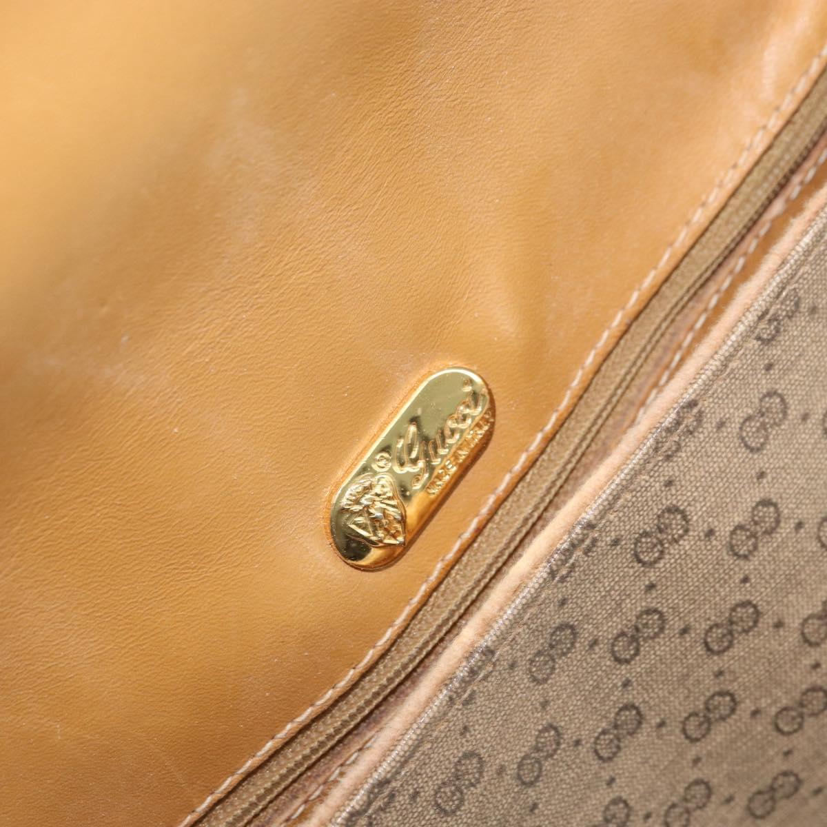 GUCCI Micro GG Supreme Web Sherry Line Shoulder Bag PVC Beige Gold Auth BA10628