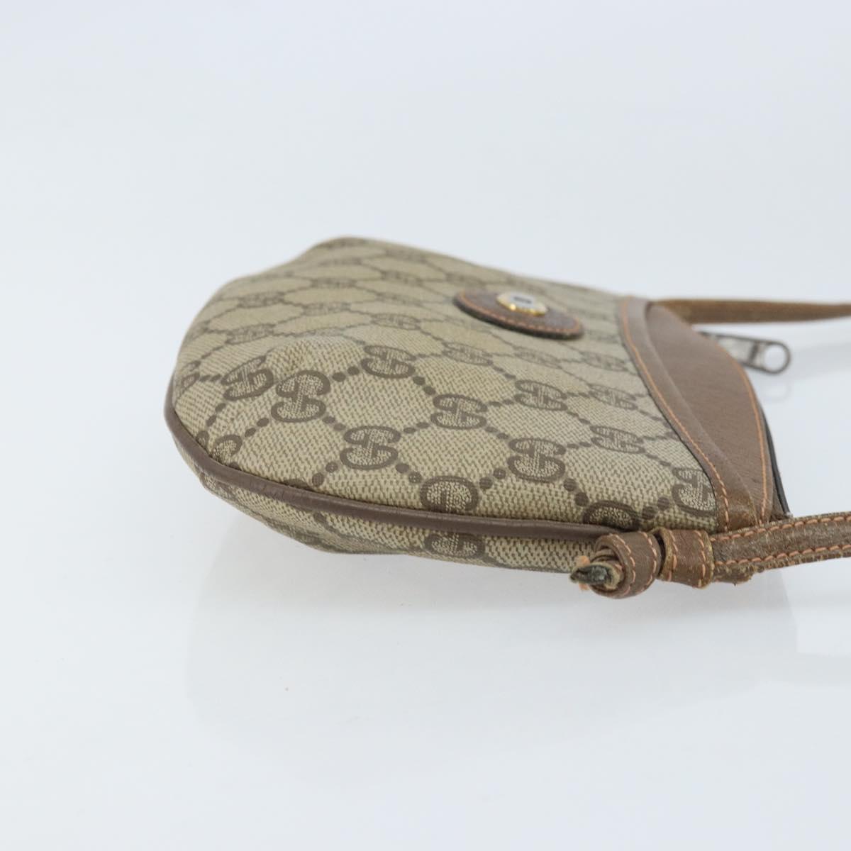 GUCCI GG Supreme Shoulder Bag PVC Beige Gold 904 02 020 Auth BA10634