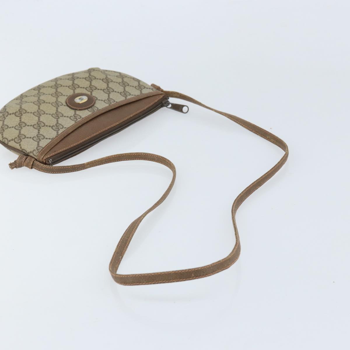 GUCCI GG Supreme Shoulder Bag PVC Beige Gold 904 02 020 Auth BA10634