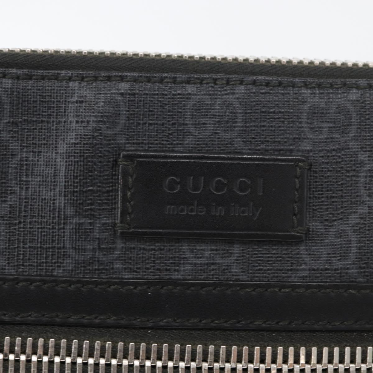 GUCCI GG Supreme Sherry Line Shoulder Bag PVC Black Silver 523599 Auth BA10640