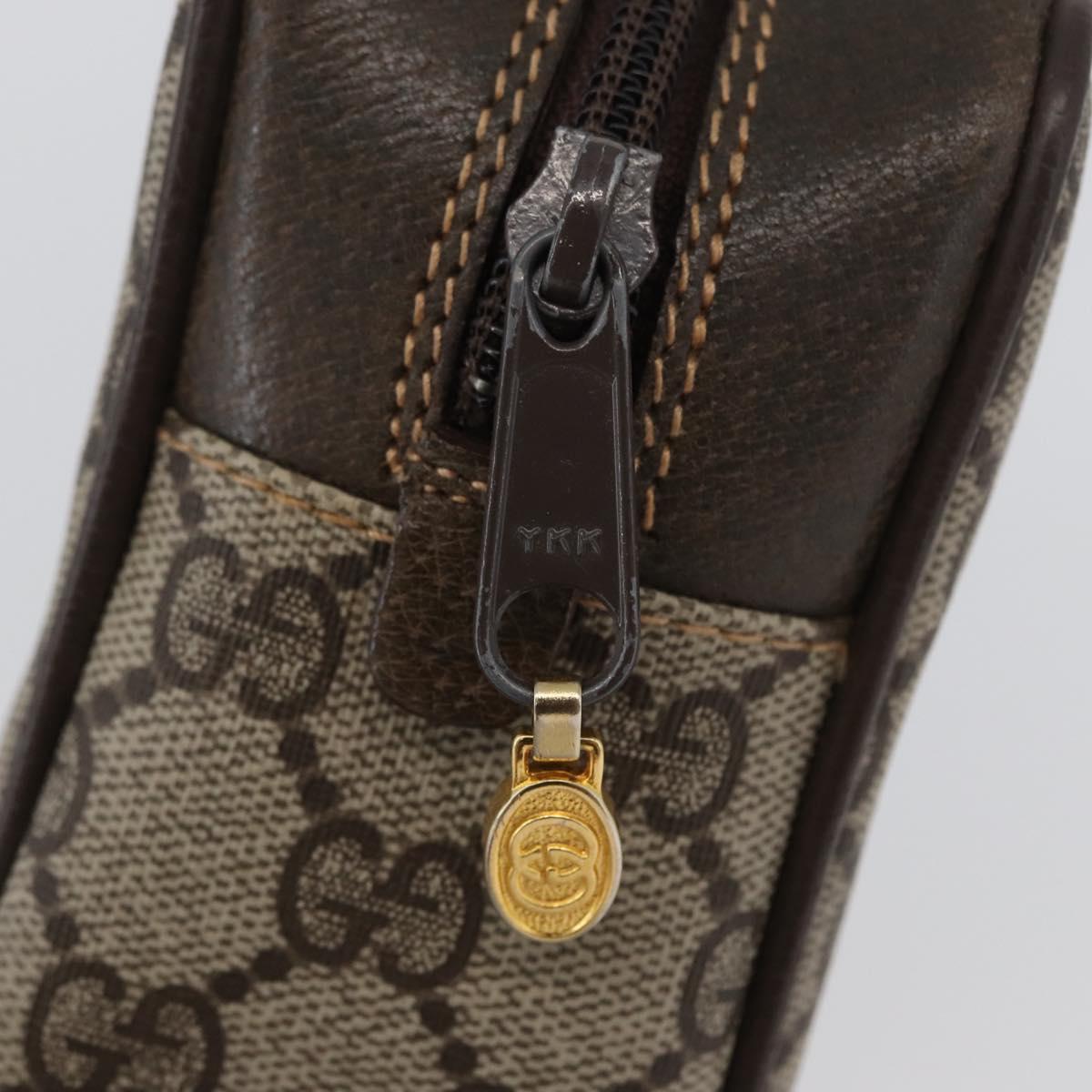 GUCCI GG Supreme Web Sherry Line Clutch Bag PVC Beige Gold 010 378 Auth BA10641