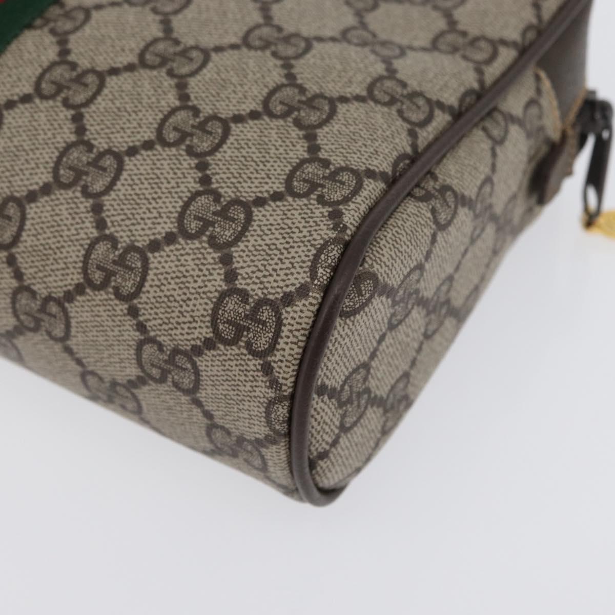 GUCCI GG Supreme Web Sherry Line Clutch Bag PVC Beige Gold 010 378 Auth BA10641