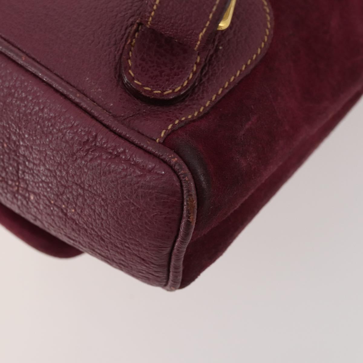 GUCCI Bamboo Backpack Suede Purple Gold 003 1705 0030 Auth BA10642