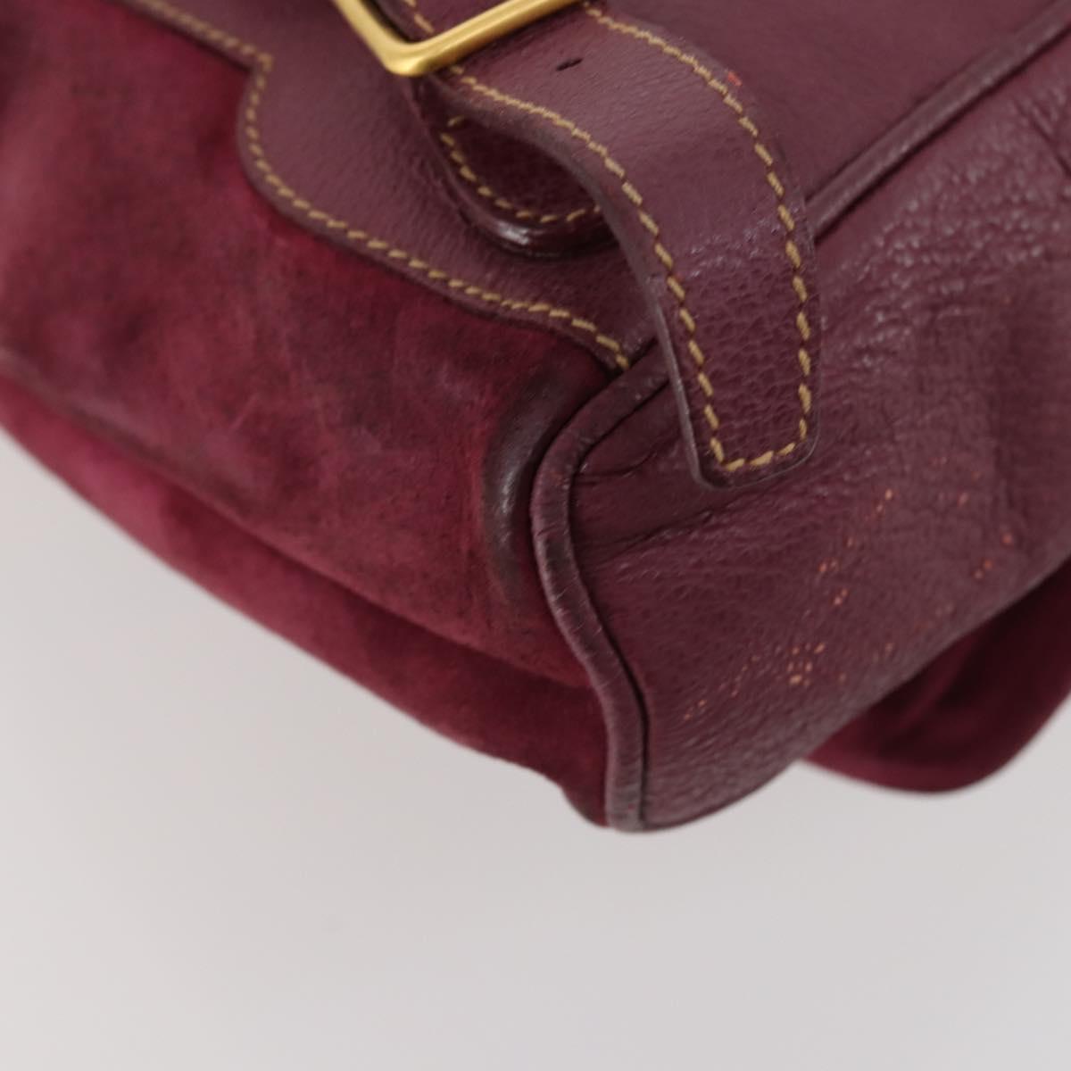 GUCCI Bamboo Backpack Suede Purple Gold 003 1705 0030 Auth BA10642