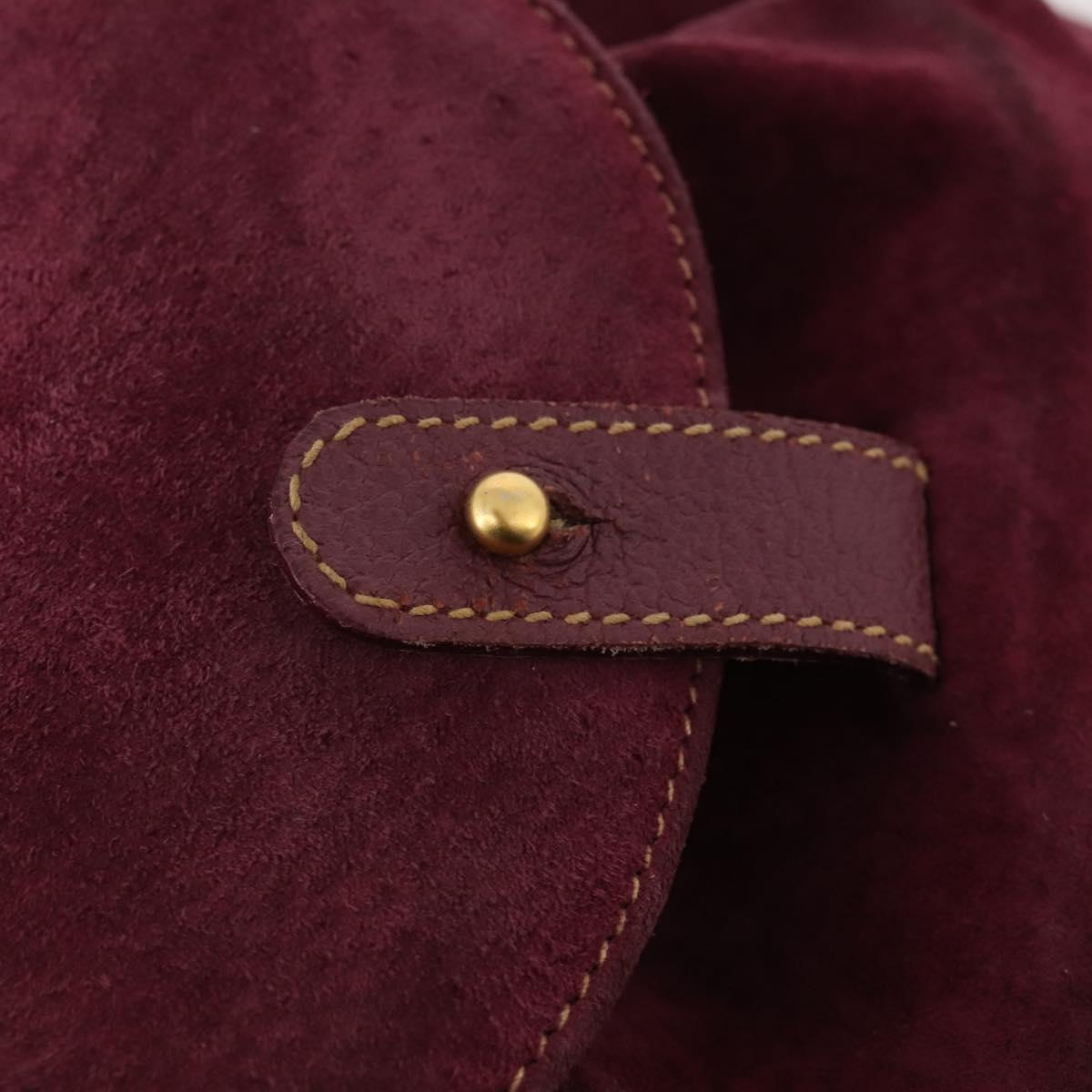 GUCCI Bamboo Backpack Suede Purple Gold 003 1705 0030 Auth BA10642