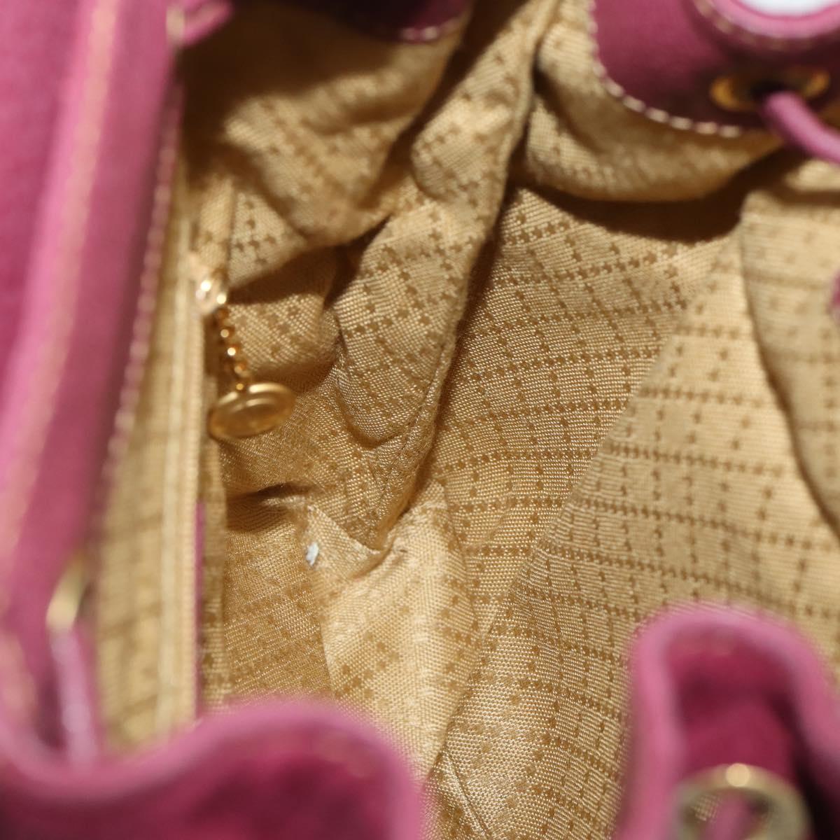 GUCCI Bamboo Backpack Suede Purple Gold 003 1705 0030 Auth BA10642