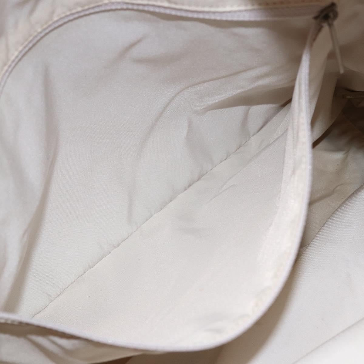 CHANEL New Travel Line Tote Bag Nylon Beige Silver CC Auth BA10644