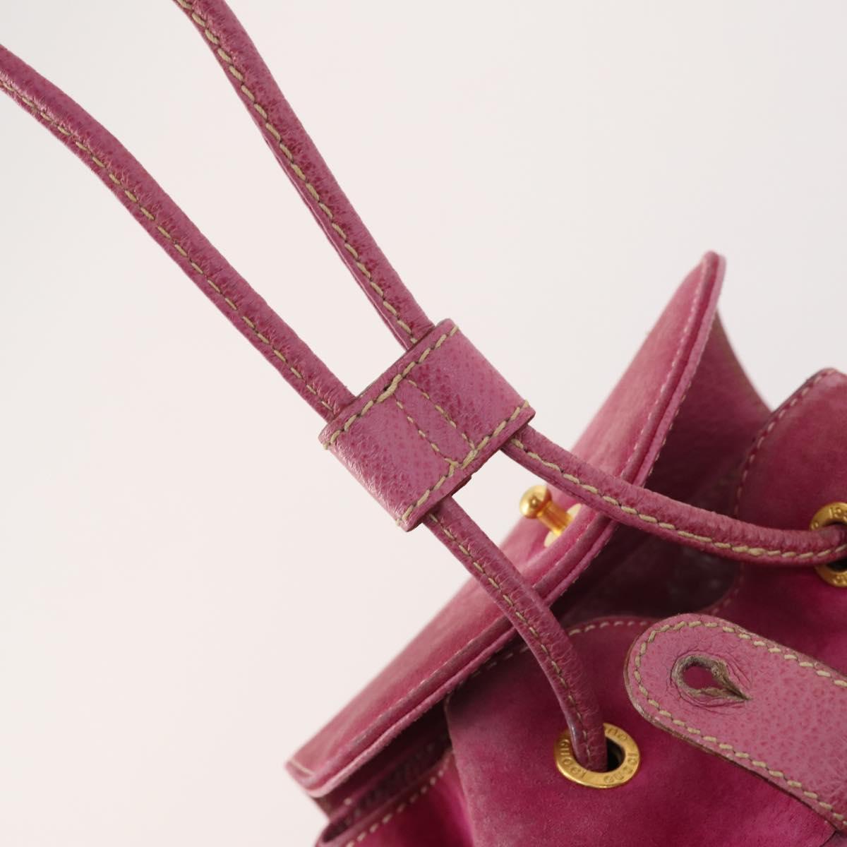 GUCCI Bamboo Backpack Suede Pink Gold 003 58 0030 Auth BA10647