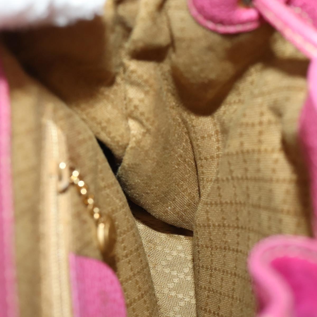 GUCCI Bamboo Backpack Suede Pink Gold 003 58 0030 Auth BA10647