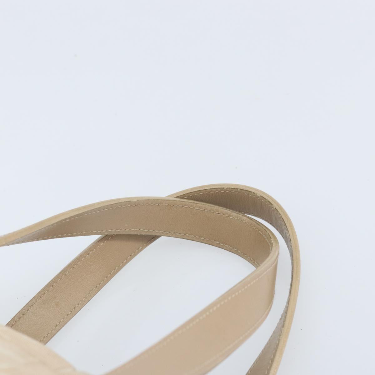 CHANEL New Travel Line Hand Bag Nylon Beige Gold CC Auth BA10651