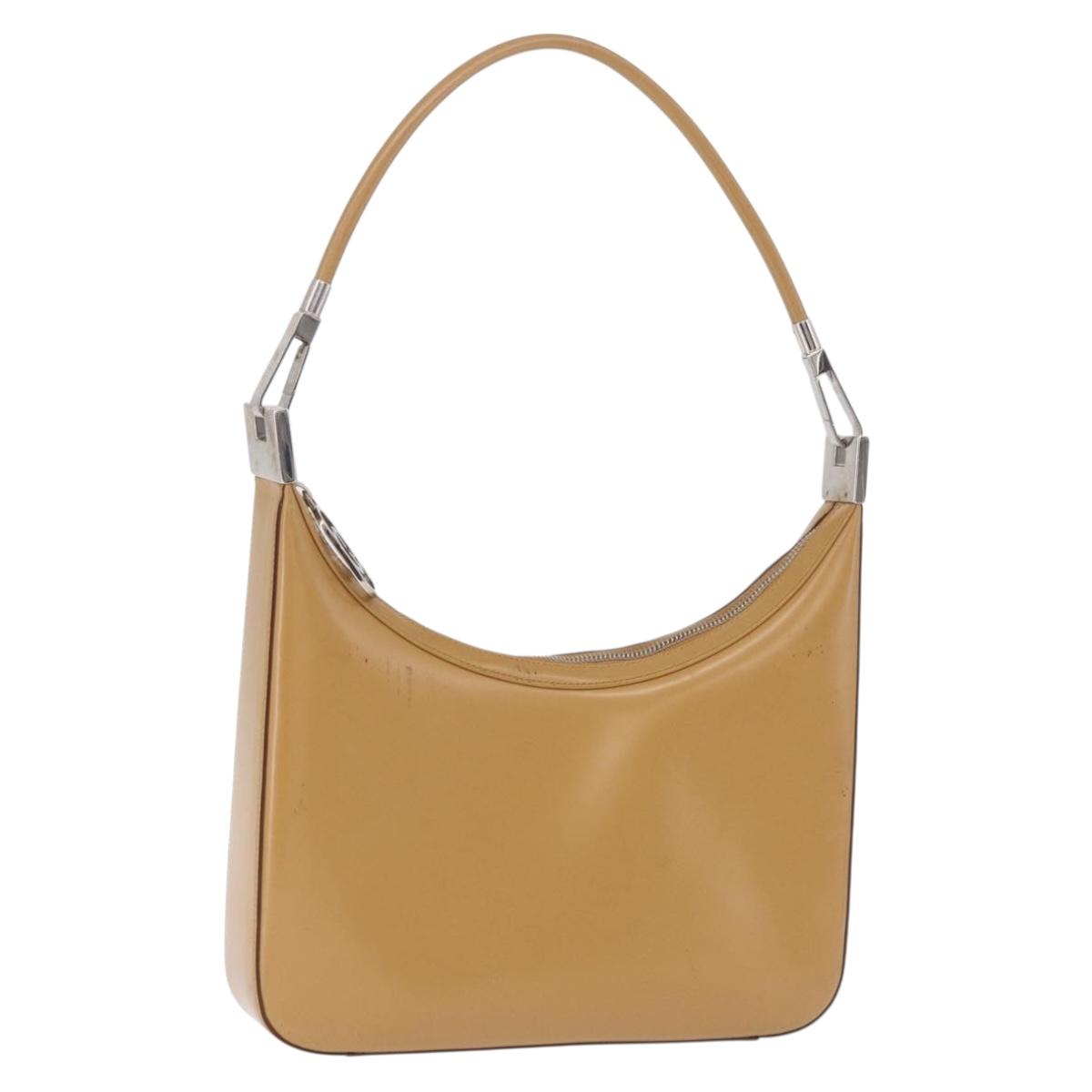 GUCCI Shoulder Bag Leather Brown Silver 001 3812 Auth BA10652