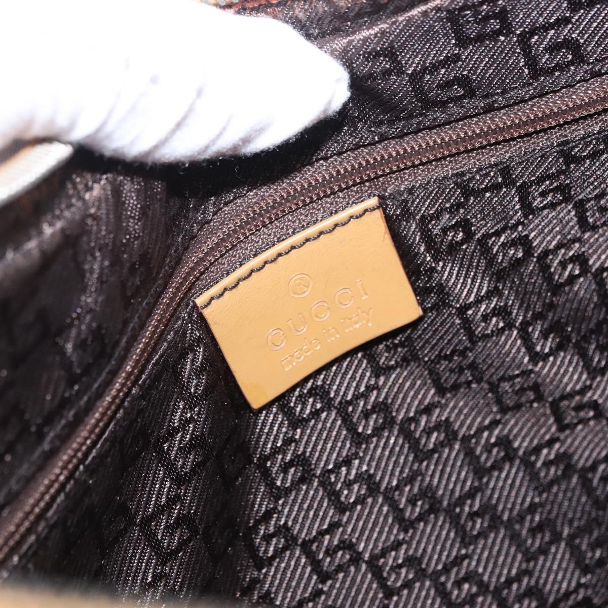 GUCCI Shoulder Bag Leather Brown Silver 001 3812 Auth BA10652