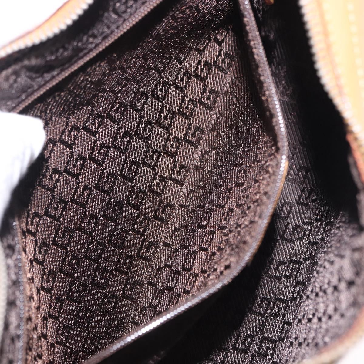 GUCCI Shoulder Bag Leather Brown Silver 001 3812 Auth BA10652