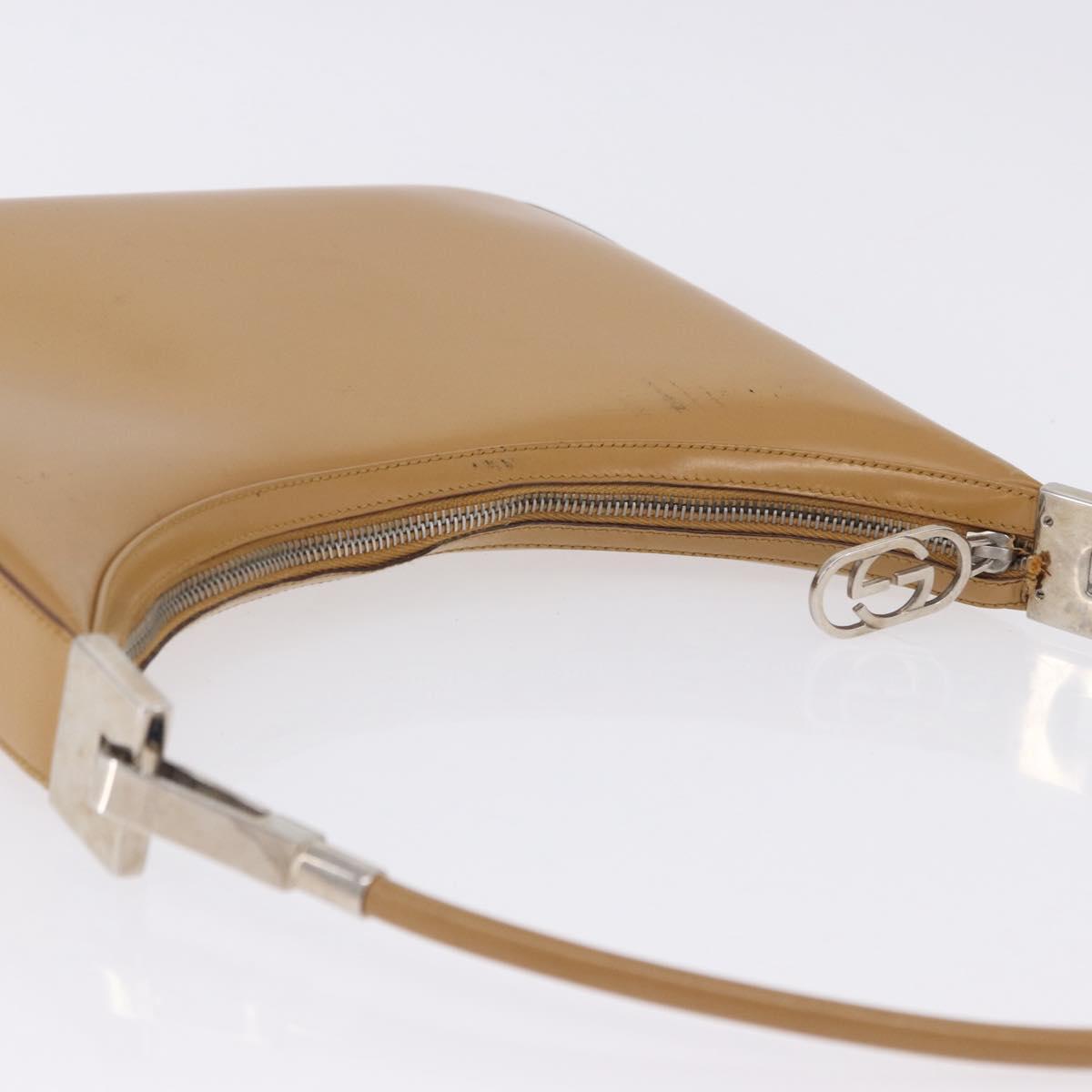 GUCCI Shoulder Bag Leather Brown Silver 001 3812 Auth BA10652