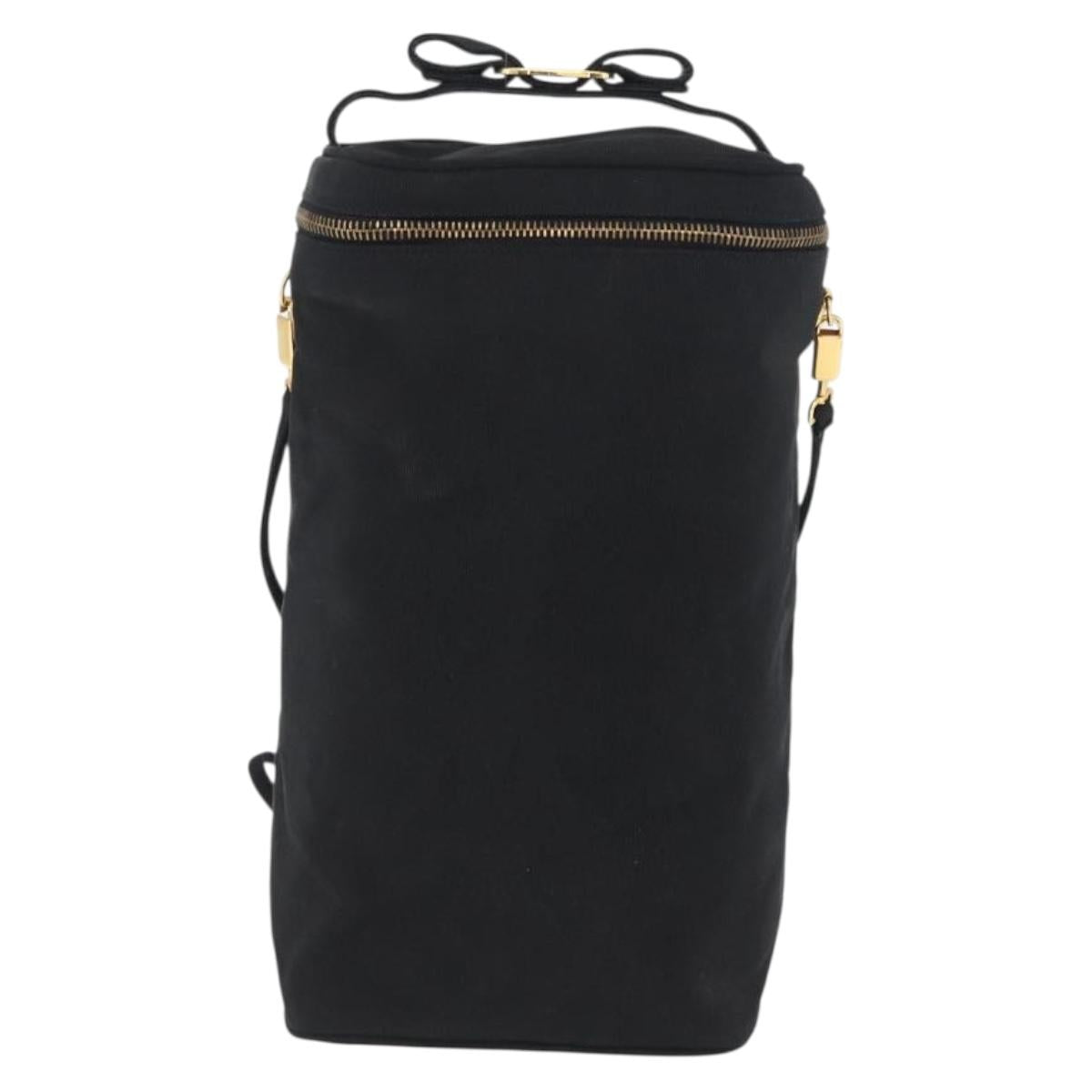 Salvatore Ferragamo Shoulder Bag Nylon Black Gold Auth BA10654