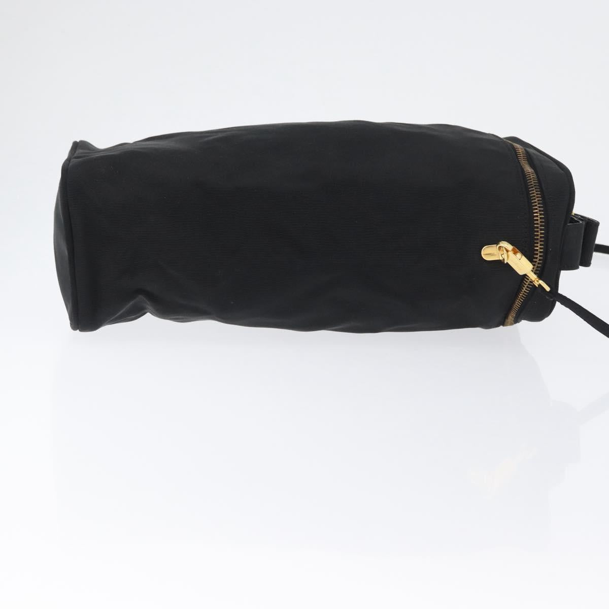 Salvatore Ferragamo Shoulder Bag Nylon Black Gold Auth BA10654