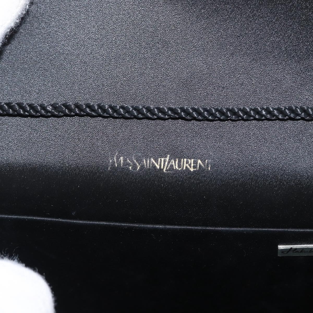 SAINT LAURENT Shoulder Bag Velor Black Gold Auth BA10655
