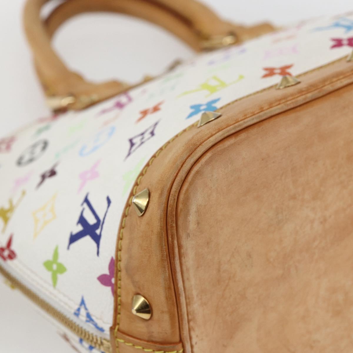 LOUIS VUITTON Monogram Multicolor Alma Hand Bag White M92647 LV Auth BA10658