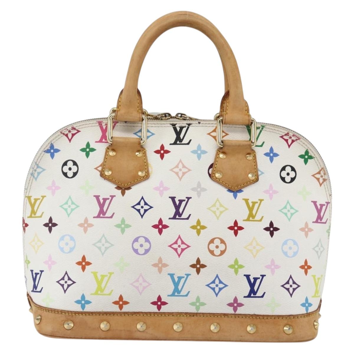 LOUIS VUITTON Monogram Multicolor Alma Hand Bag White M92647 LV Auth BA10658