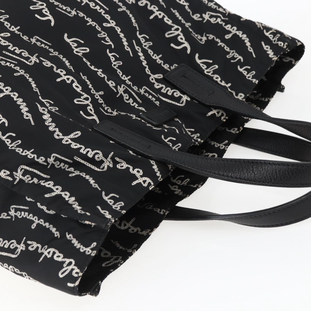 Salvatore Ferragamo Tote Bag Nylon Black Auth BA10660V