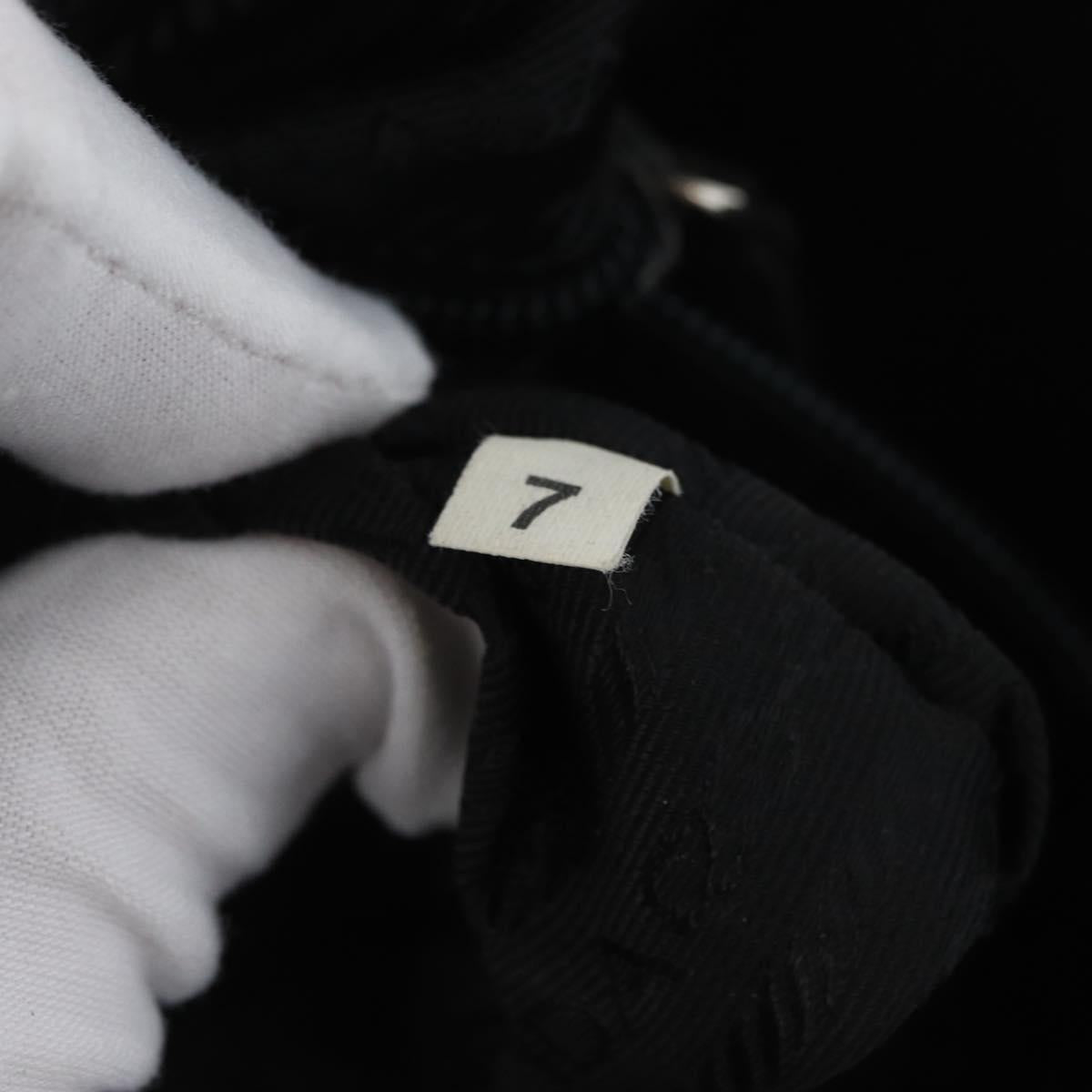 PRADA Hand Bag Nylon Black Silver Auth BA10663