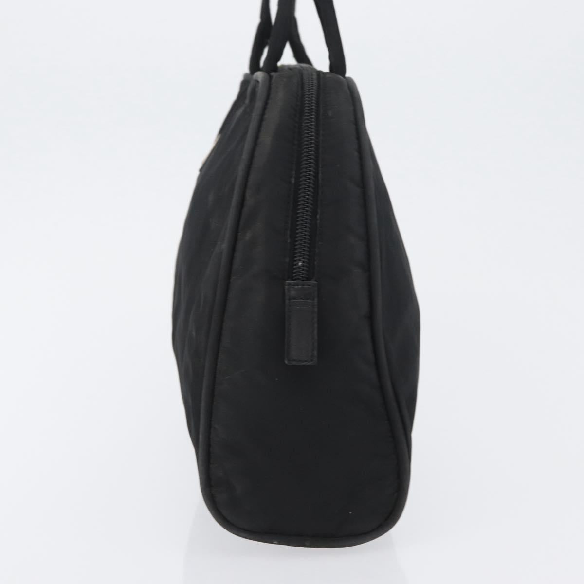 PRADA Hand Bag Nylon Black Silver Auth BA10663