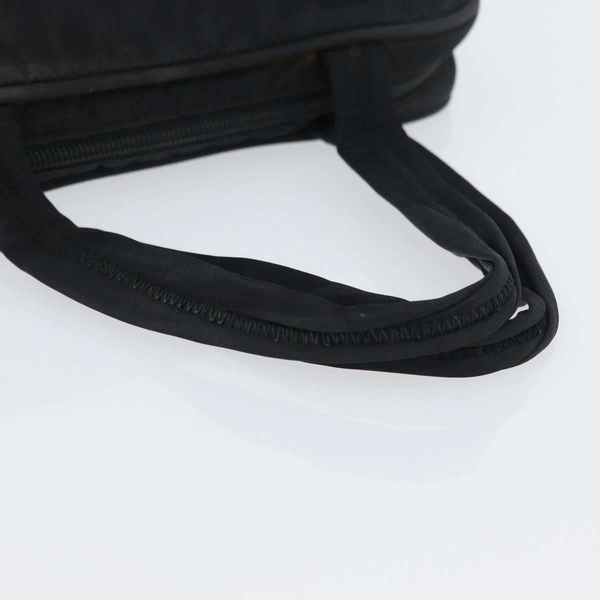 PRADA Hand Bag Nylon Black Silver Auth BA10663