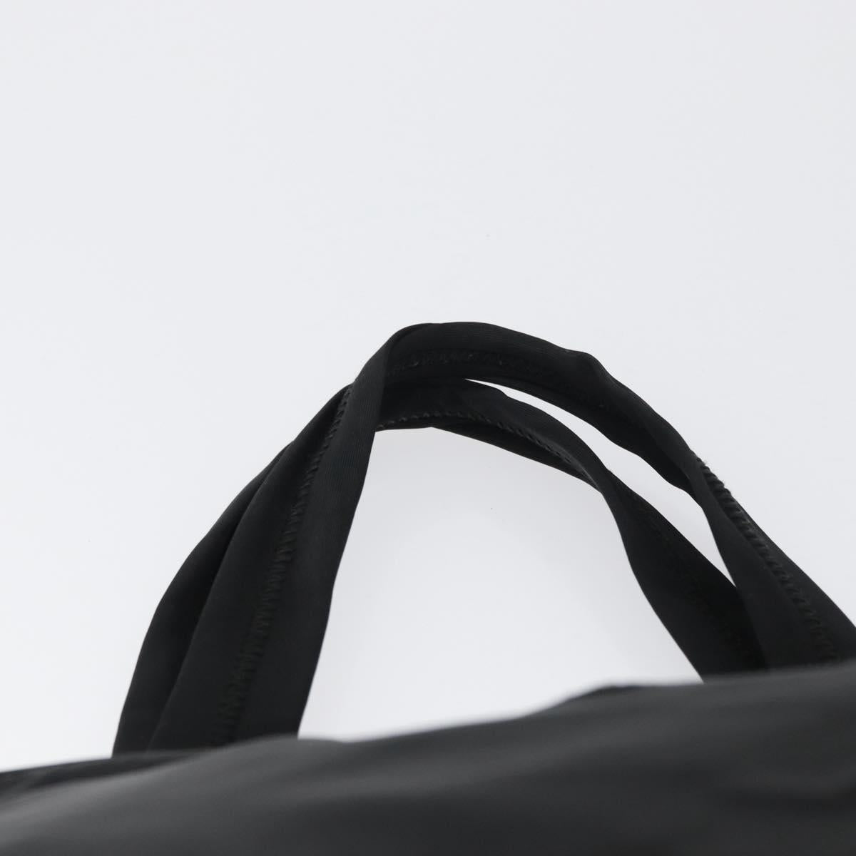 PRADA Hand Bag Nylon Black Silver Auth BA10663