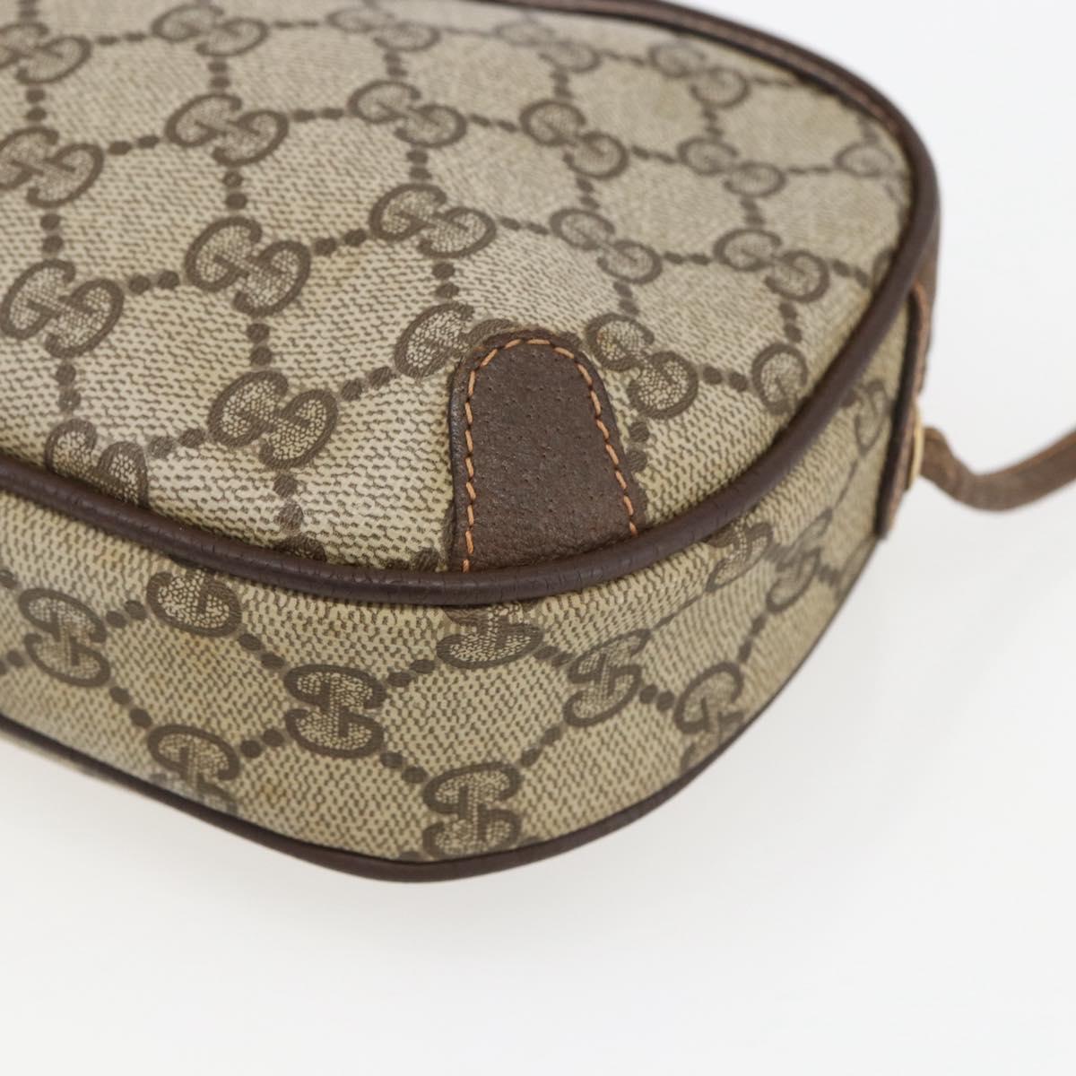 GUCCI GG Supreme Web Sherry Line Bag PVC Beige Gold 89 02 066 Auth BA10683