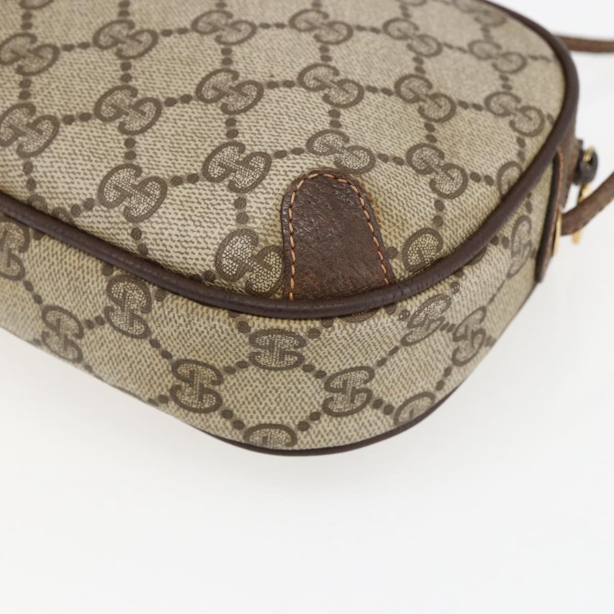GUCCI GG Supreme Web Sherry Line Bag PVC Beige Gold 89 02 066 Auth BA10683