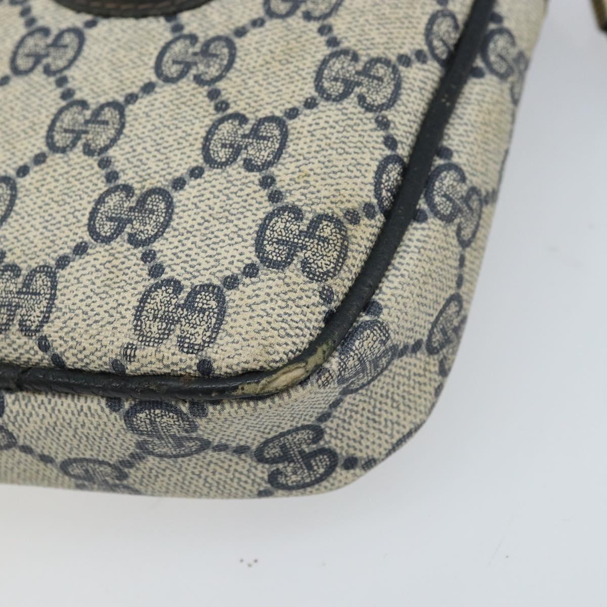 GUCCI GG Supreme Shoulder Bag PVC Navy Gold 001 23 151 Auth BA10686