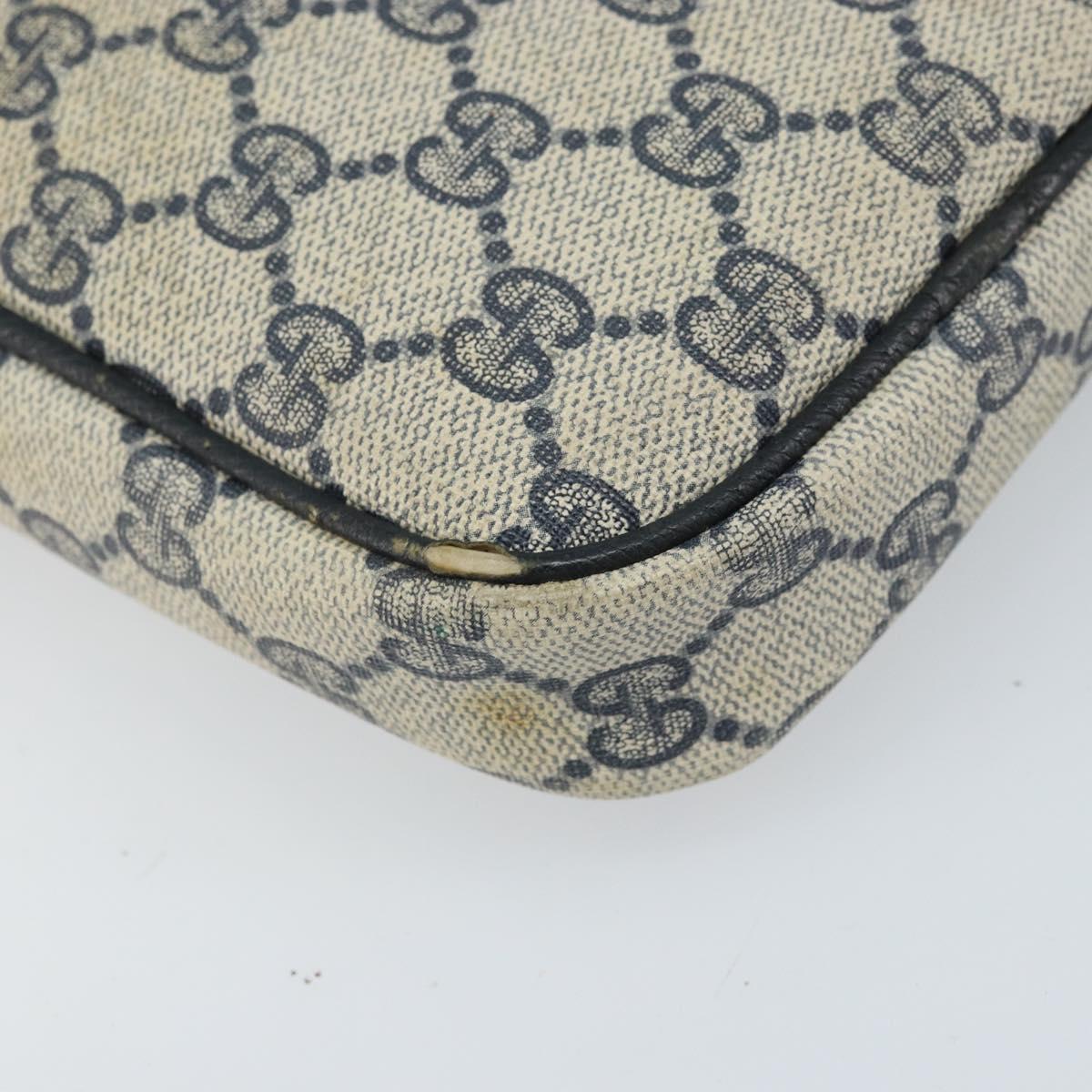 GUCCI GG Supreme Shoulder Bag PVC Navy Gold 001 23 151 Auth BA10686