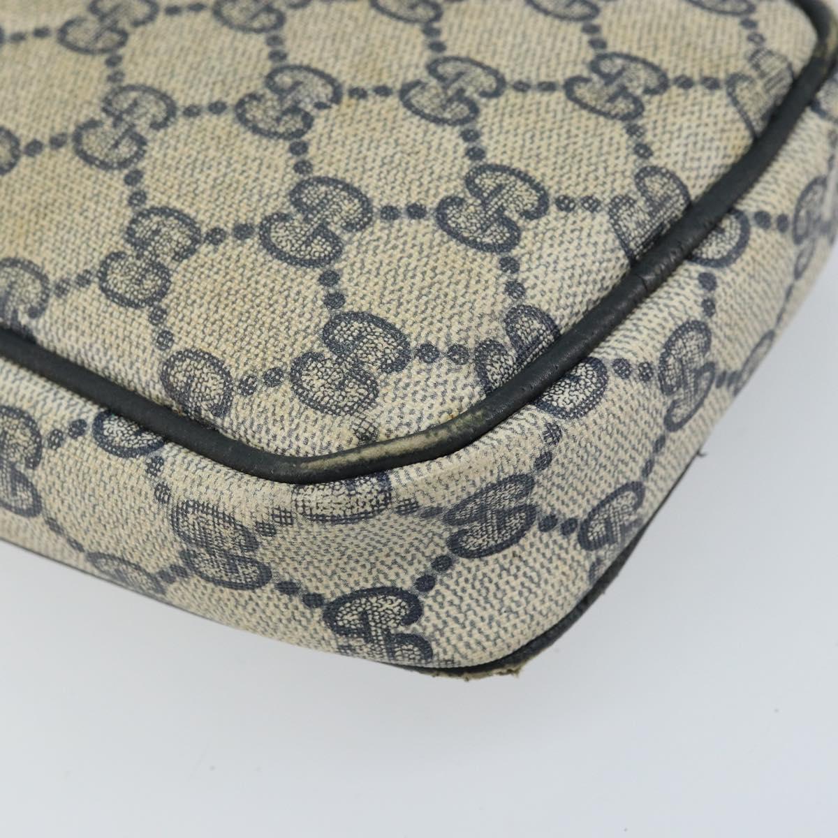 GUCCI GG Supreme Shoulder Bag PVC Navy Gold 001 23 151 Auth BA10686