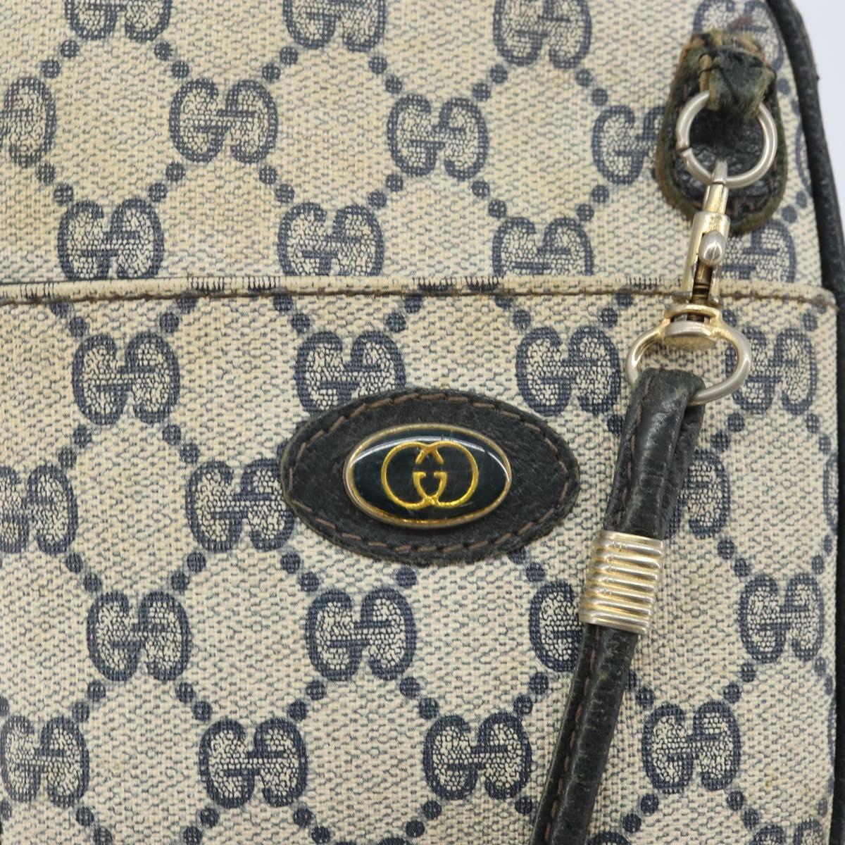 GUCCI GG Supreme Shoulder Bag PVC Navy Gold 001 23 151 Auth BA10686