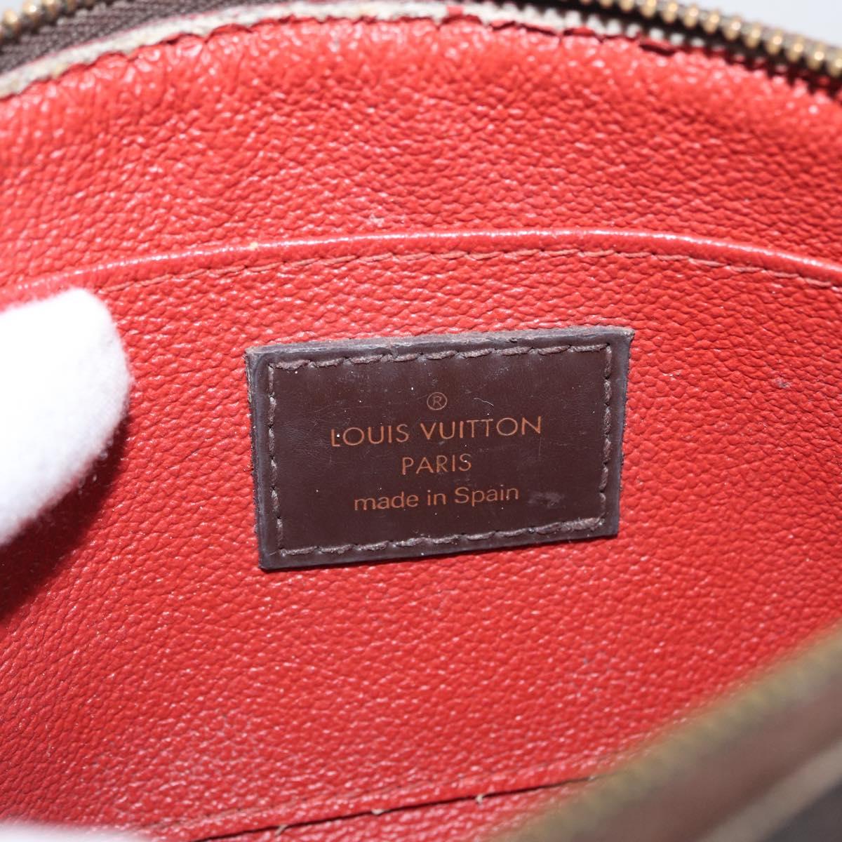 LOUIS VUITTON Damier Ebene Pochette Cosmetic PM Pouch N47516 LV Auth BA10690