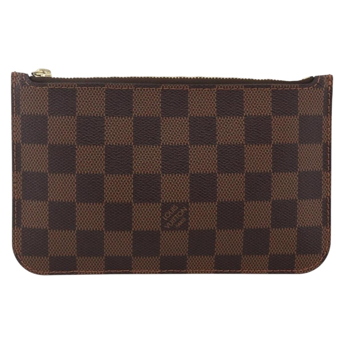 LOUIS VUITTON Damier Ebene Neverfull PM Pouch LV Auth BA10697