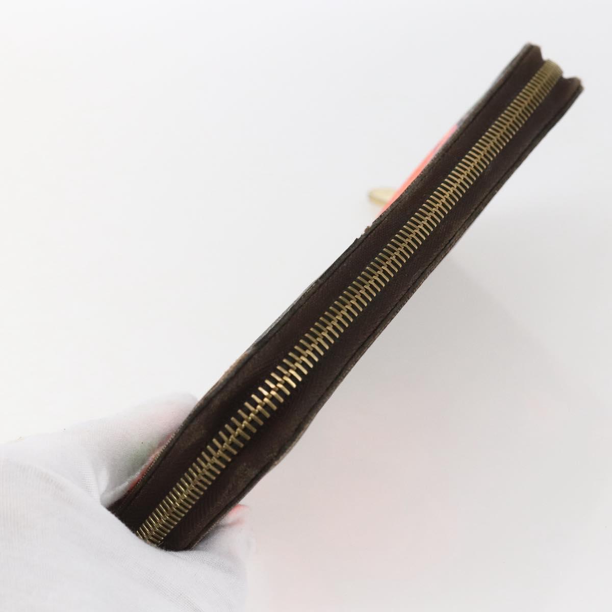 LOUIS VUITTON Monogram Rose Zippy Wallet Long Wallet M93579 LV Auth BA10698