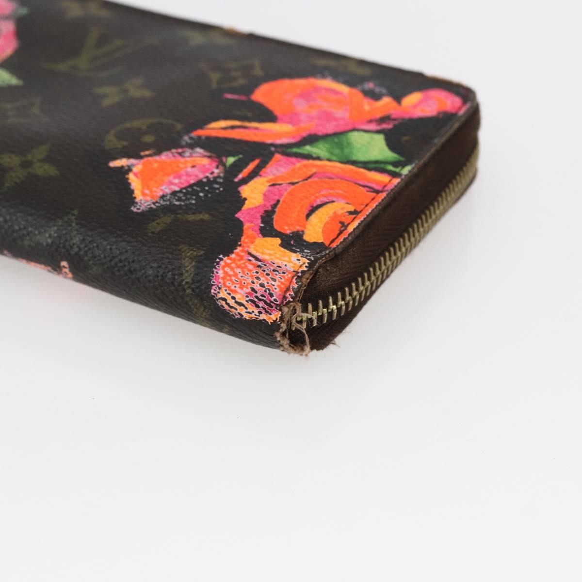LOUIS VUITTON Monogram Rose Zippy Wallet Long Wallet M93579 LV Auth BA10698