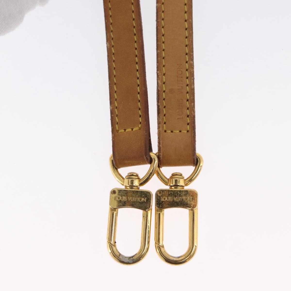 LOUIS VUITTON Shoulder Strap Leather 44.5"" Beige LV Auth BA10699