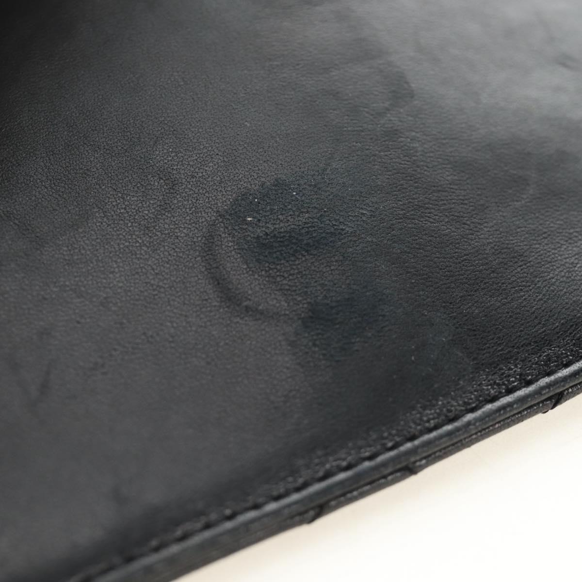 CHANEL Pouch Lamb Skin Black Gold CC Auth BA10701