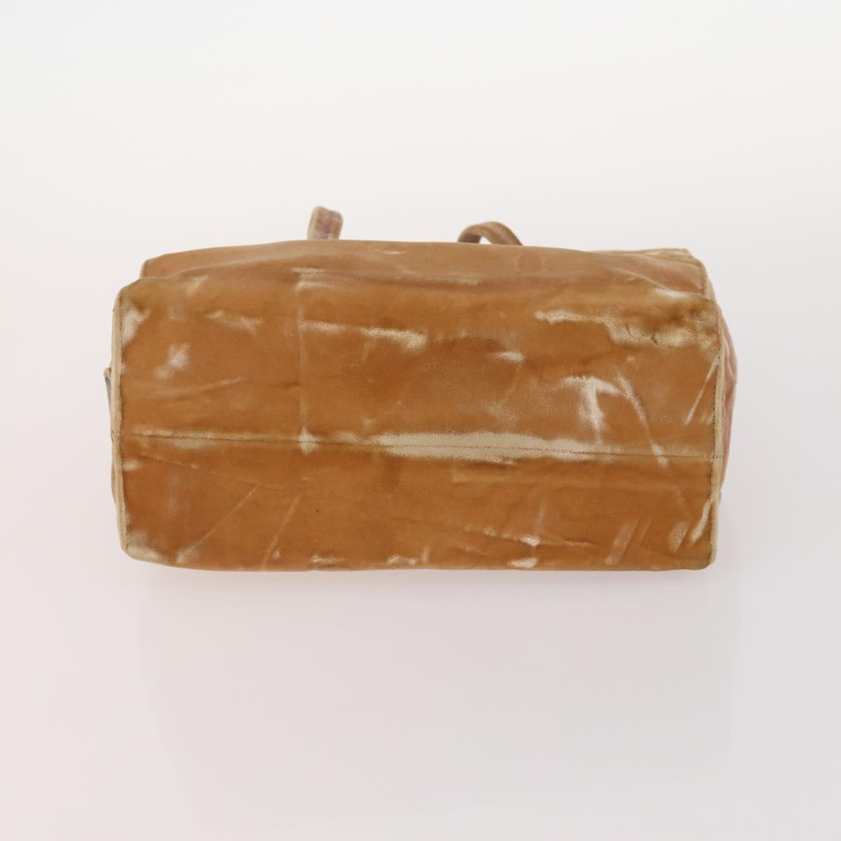 PRADA Shoulder Bag Nylon Velour 3 Set Brown Beige Green Auth BA10734