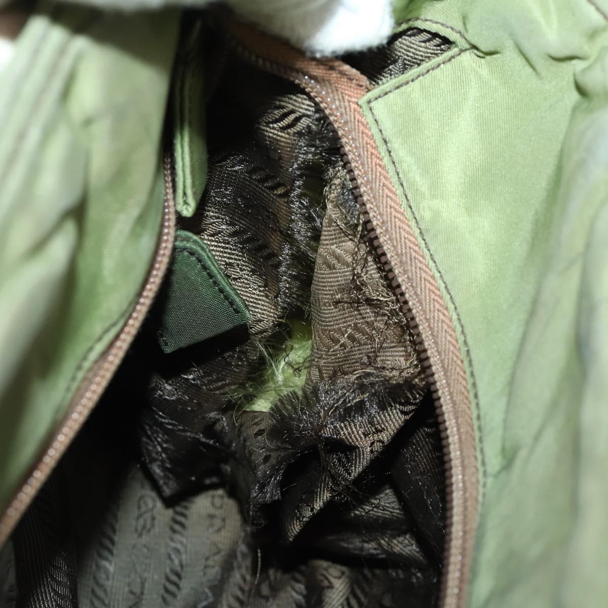 PRADA Shoulder Bag Nylon Velour 3 Set Brown Beige Green Auth BA10734