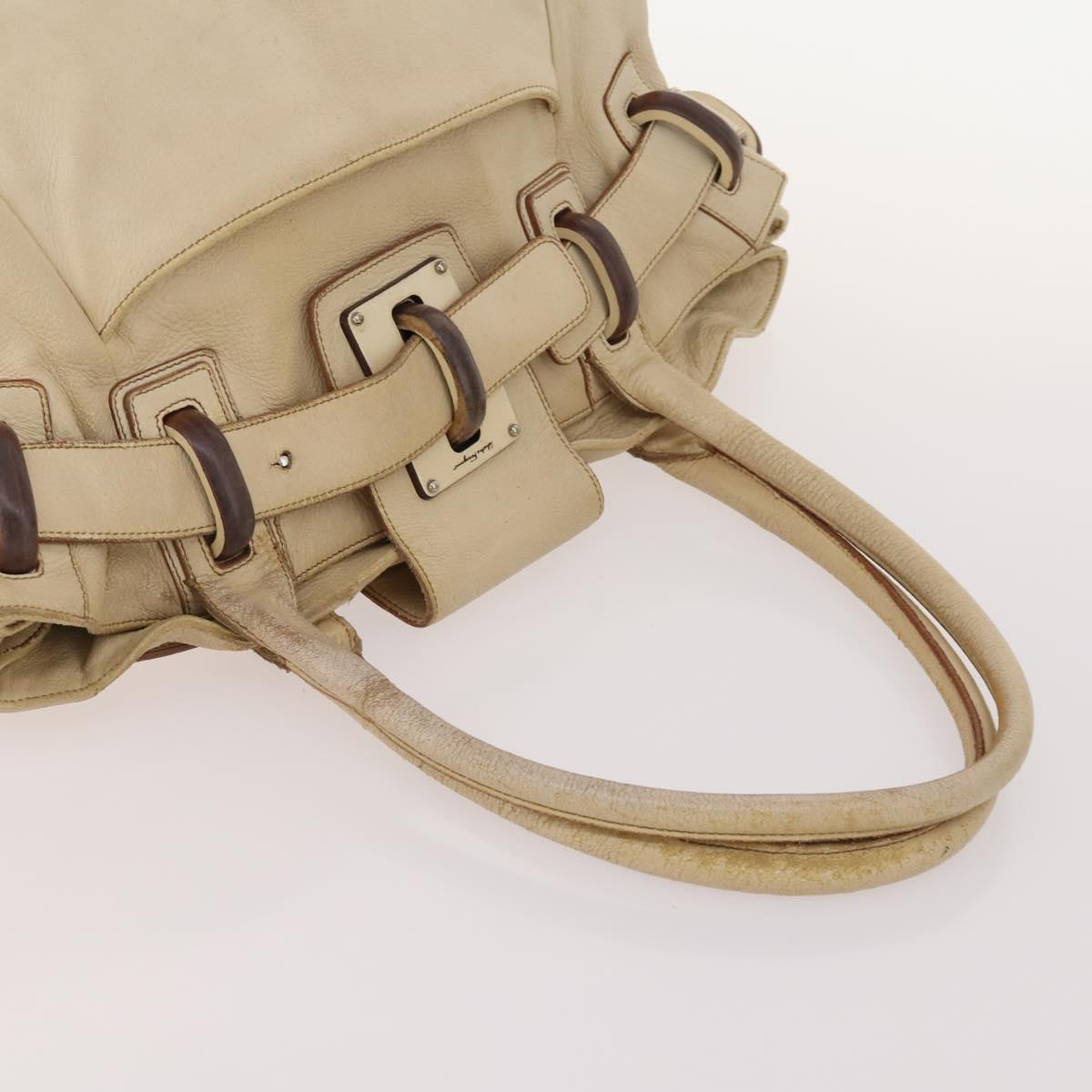 Salvatore Ferragamo Shoulder Bag Leather 2 Set Pink Beige Auth BA10738