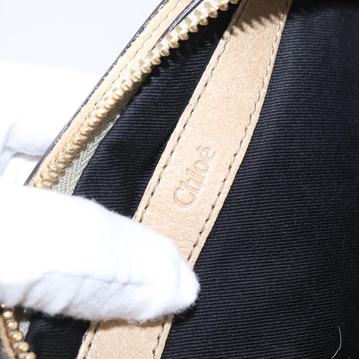 Chloe Etel Hand Bag Leather 2way Beige Gold Auth BA10742