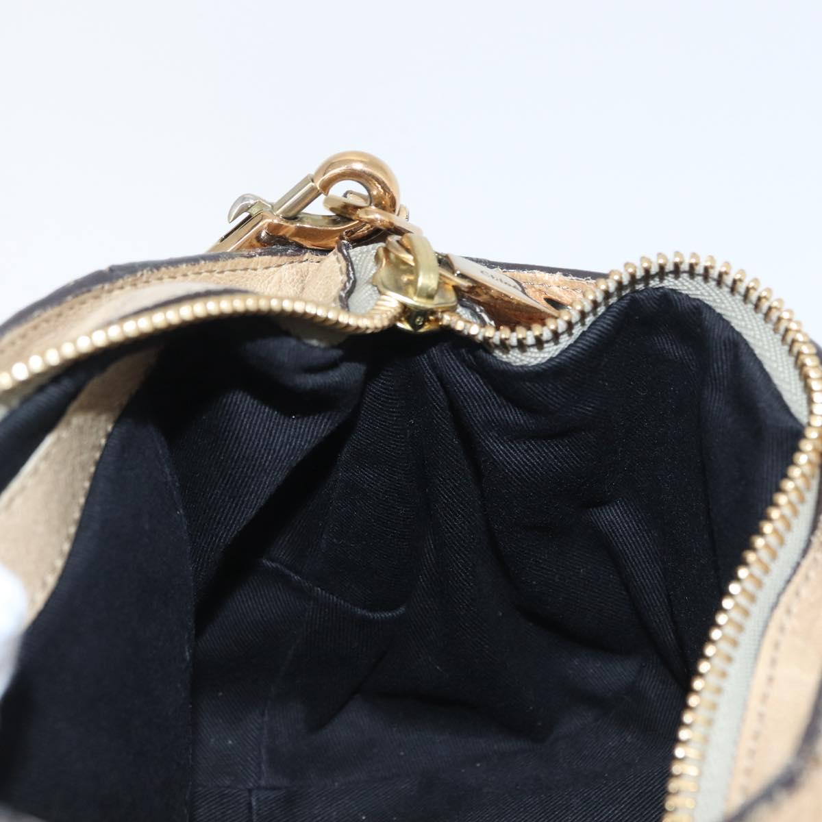 Chloe Etel Hand Bag Leather 2way Beige Gold Auth BA10742
