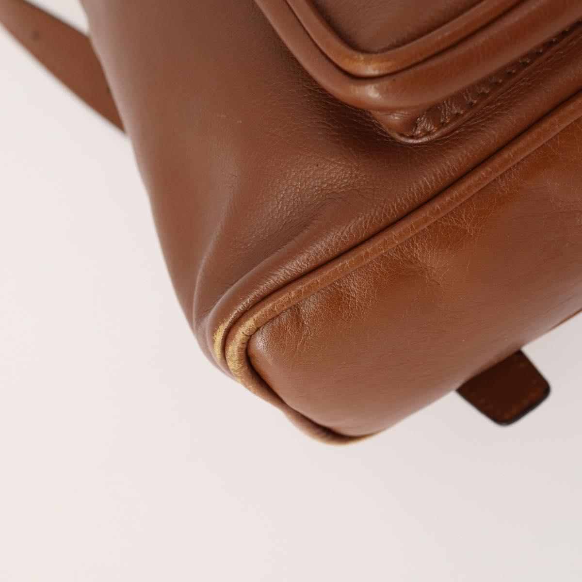 GUCCI Bamboo Backpack Leather Brown Gold 003 1705 0030 Auth BA10744